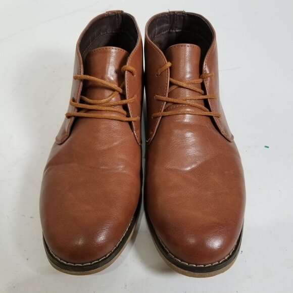 London Fog Womens Ankle Chelsea Boots Shoes 9.50M Brown Lace Up Round Toe - Picture 2 of 14